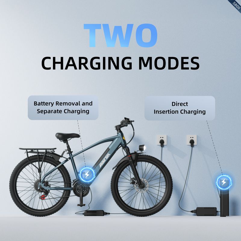 Bicicleta elétrica Aairsk S800 para adultos, bateria de 36V 13Ah, trava com cartão inteligente_voghion.com