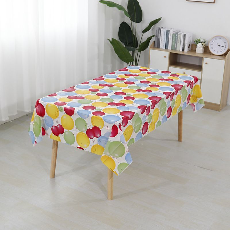 Disposable PEVA plastic tablecloth, thickened oil proof cartoon balloon tablecloth, party and kindergarten tablecloth_voghion.com