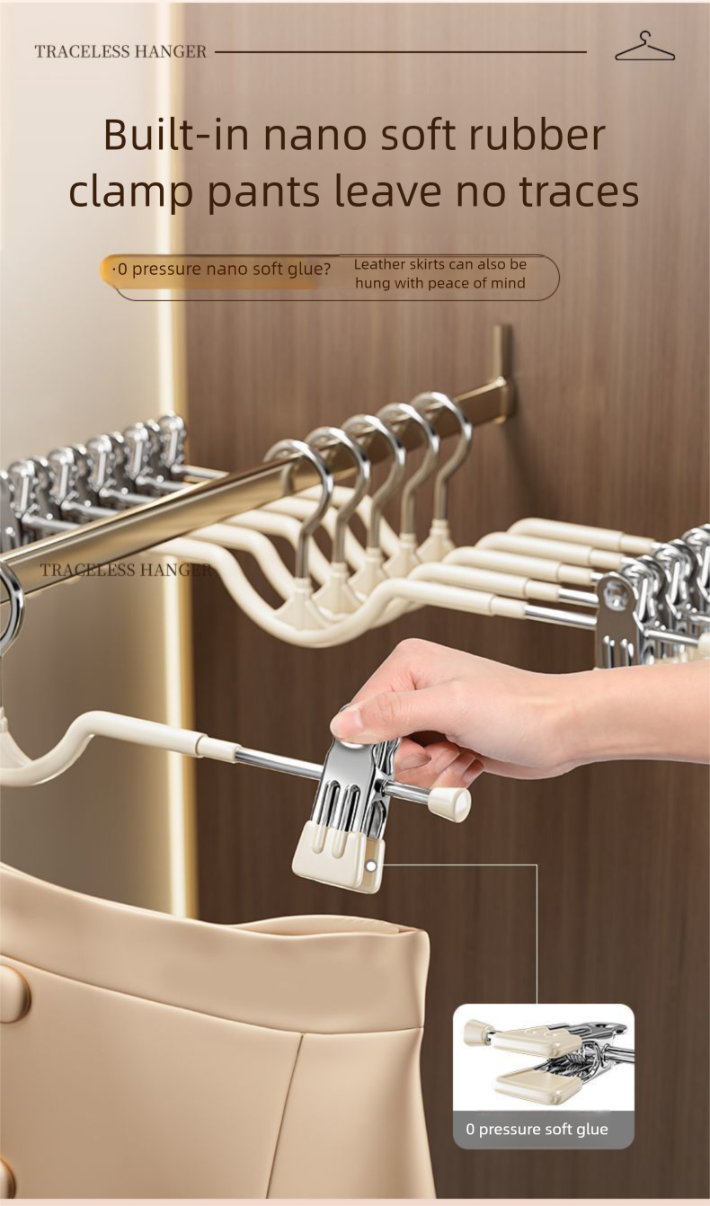 Clip Household Non-marking With Clips For Short Neck Wardrobe Built-in Pants Hanger_voghion.com