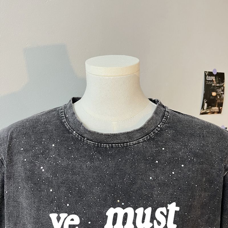 Maglietta corta da donna, stile vintage, con stella a forma di testa intera, in puro cotone lavato e rovinato, modello retrò, ampia e larga_voghion.com