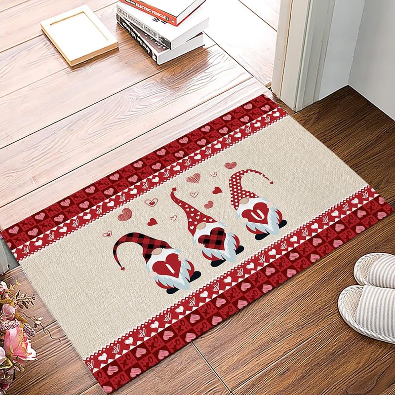 Felpudo antideslizante de San Valentín - Alfombra absorbente de poliéster para cocina, entrada y salón - Superficie suave y flocada, 40 x 60 cm y 50 x 80 cm_voghion.com