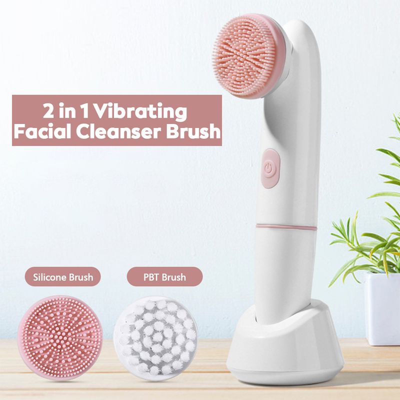 Novo 2-em-1 silicone limpeza facial dos poros e beleza limpador elétrico ultrassônico_voghion.com
