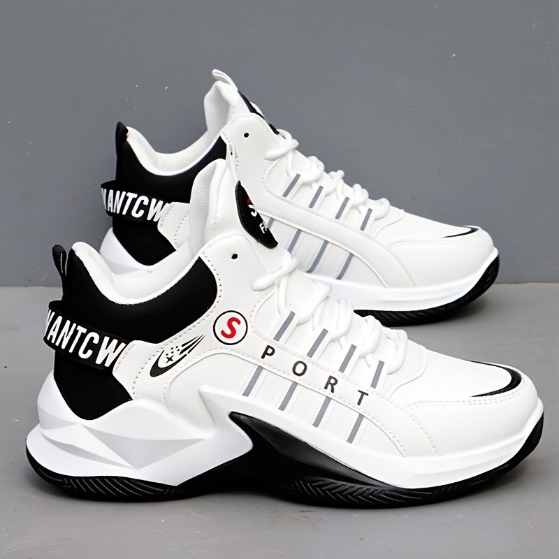 Chunky sneakers met veters voor heren, sportschoenen voor papa-schoenen, schokabsorberende en ademende schoenen voor het hardlopen van basketbaltraining in de sportschool_voghion.com