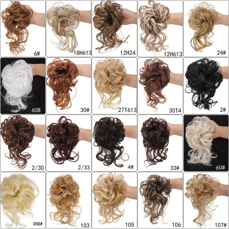 Extension per capelli Parrucca Anello per capelli Testa a sfera Alta temperatura Seta Soffice e disordinato Barba lunga Chignon a sfera 25 cm_voghion.com