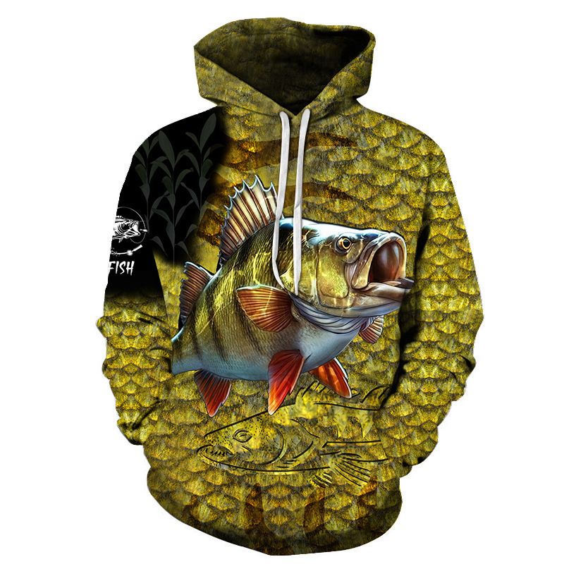 2024 Couple Men's 3D Printed Hoodie Digital Print Fish Sweatshirt_voghion.com