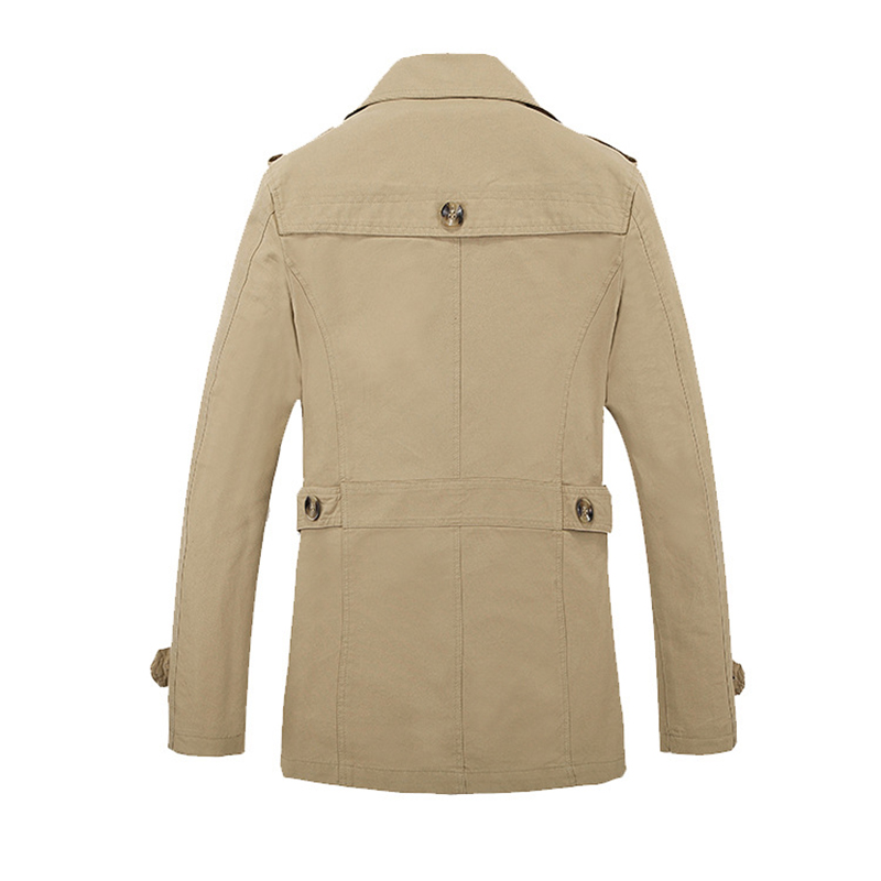 Trench, giacca a vento oversize, tinta unita, in puro cotone, casual, abbigliamento da uomo, cappotti e giacche_voghion.com