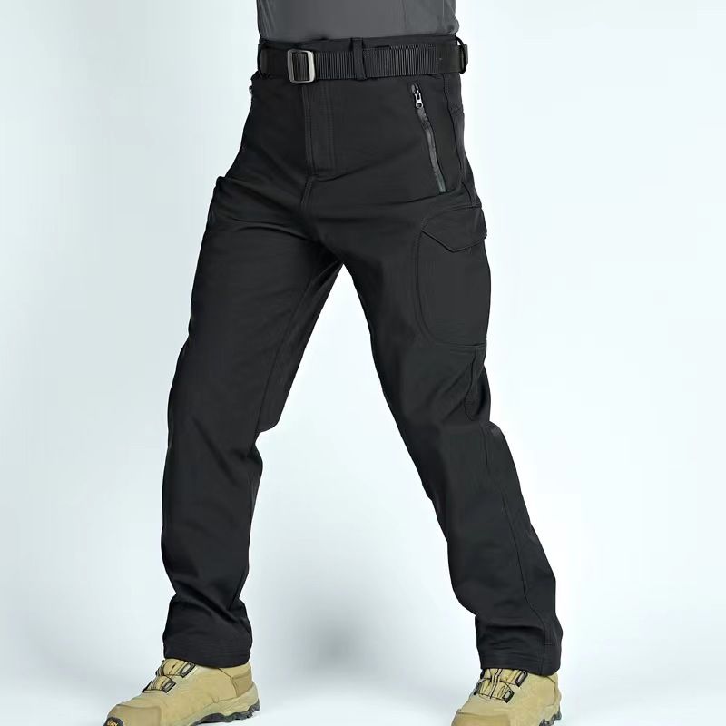 Ensemble veste et pantalon softshell tactique Shark Skin pour homme – Combinaison d'entraînement camouflage imperméable d'hiver avec doublure polaire_voghion.com