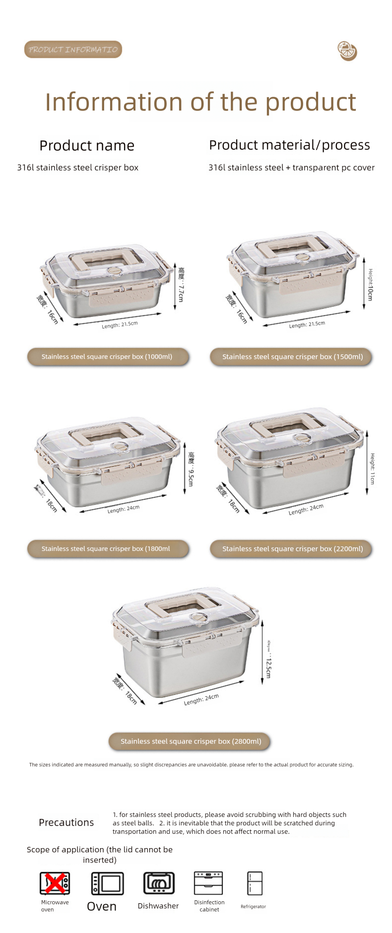 Contenitore per il pranzo portatile da esterno, sigillato, in acciaio inossidabile per alimenti 316, con coperchio, per conservare la freschezza e conservare il congelamento._voghion.com