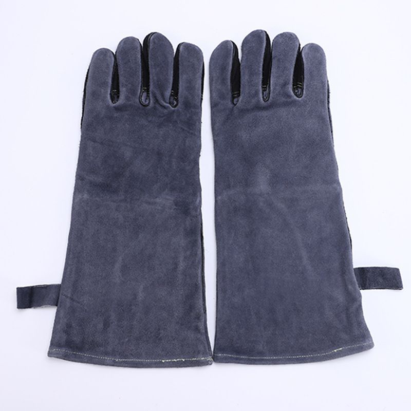 Guanti da saldatura in pelle bovina resistenti all'usura e al calore per barbecue, guanti di protezione del lavoro estesi e ispessiti_voghion.com