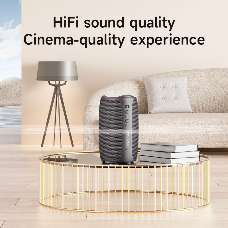 Głośnik bezprzewodowy S61M RGB Rhythmic Light Karaoke, styl: pojedynczy mikrofon (czarny)_voghion.com