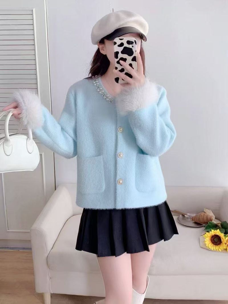 Style Women's Coat 2025 New Small Size Mink Velvet Socialite Elegant High-end Short Spring Autumn Jacket_voghion.com