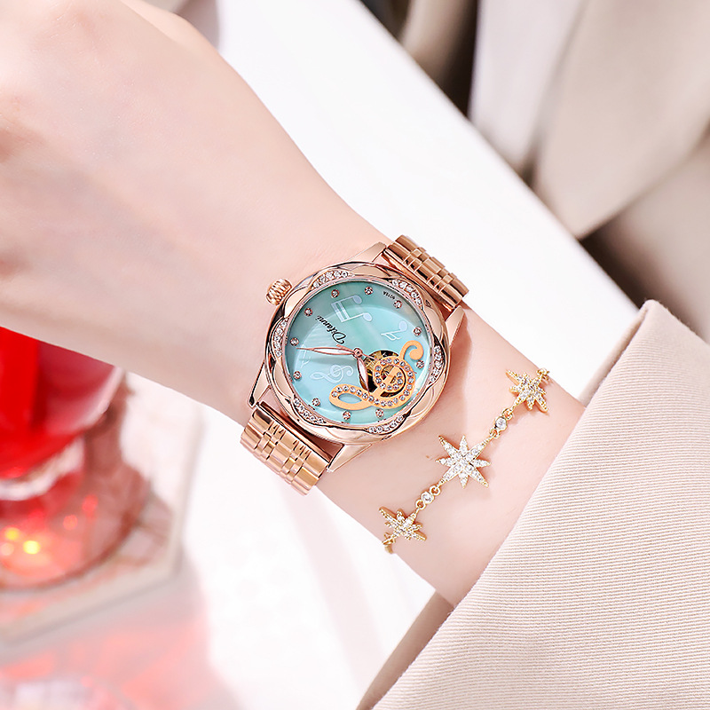 Brand genuine ladies automatic mechanical watch ladies ten new trend waterproof simple temperament watch_voghion.com