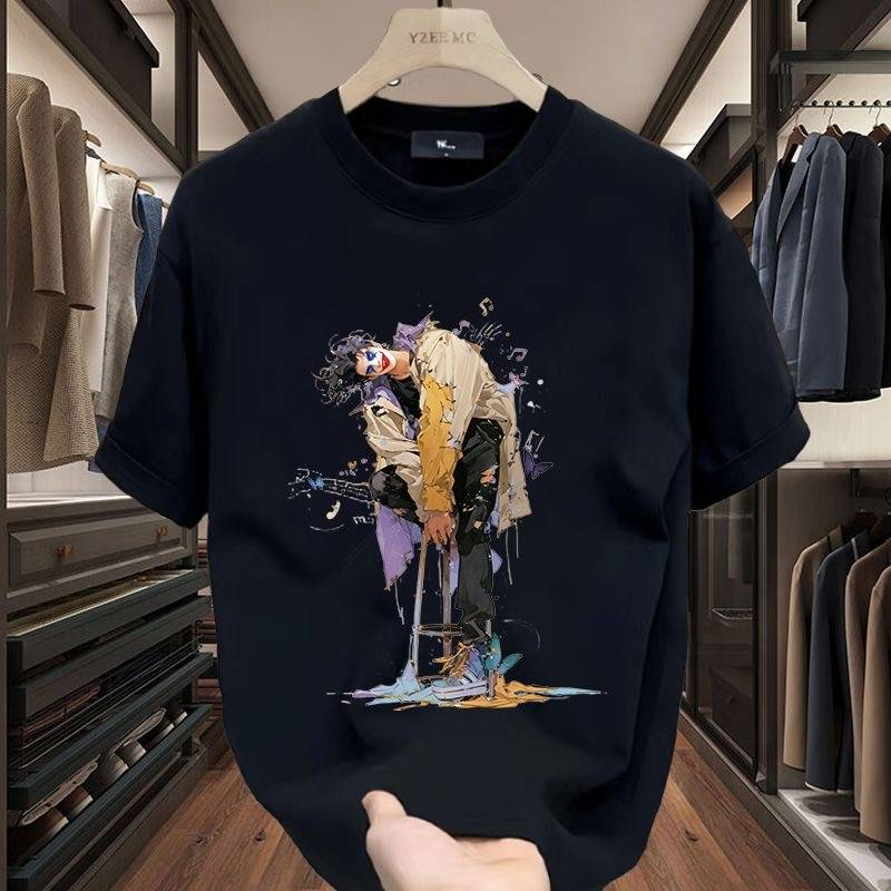 Summer 2024 new high-quality clown figure round-necked head short-sleeved T-shirt_voghion.com