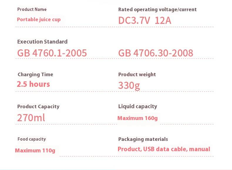 Handheld Electric Juicer Cup - Portable USB Rechargeable Blender For Fruits, Mini Juice Extractor For Home & Travel Use_voghion.com