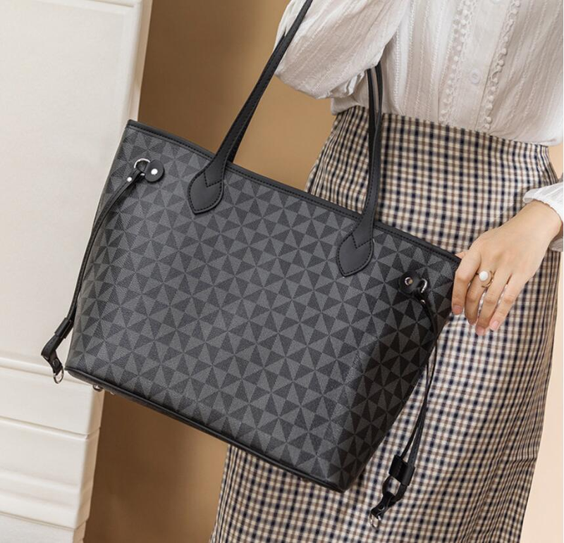 High Quality Women 2pcs/set Composite Totr Handbag Fashion Shoulder Bags Shopping Bag With Clutch Wallet_voghion.com