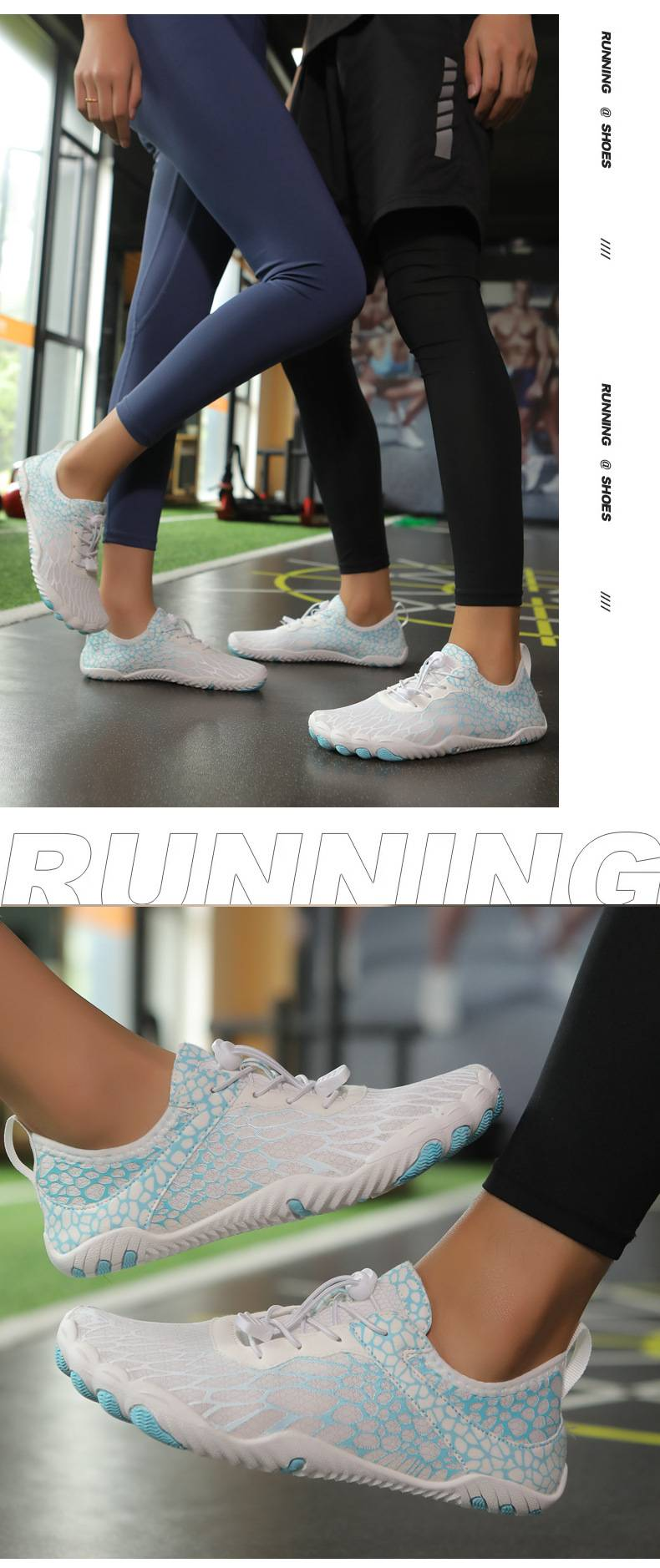 Scarpe da acqua a piedi nudi per uomo e donna - Design a cinque dita ad asciugatura rapida | Suola in gomma antiscivolo | Yoga, spiaggia e trail running (diversi colori e taglie)_voghion.com