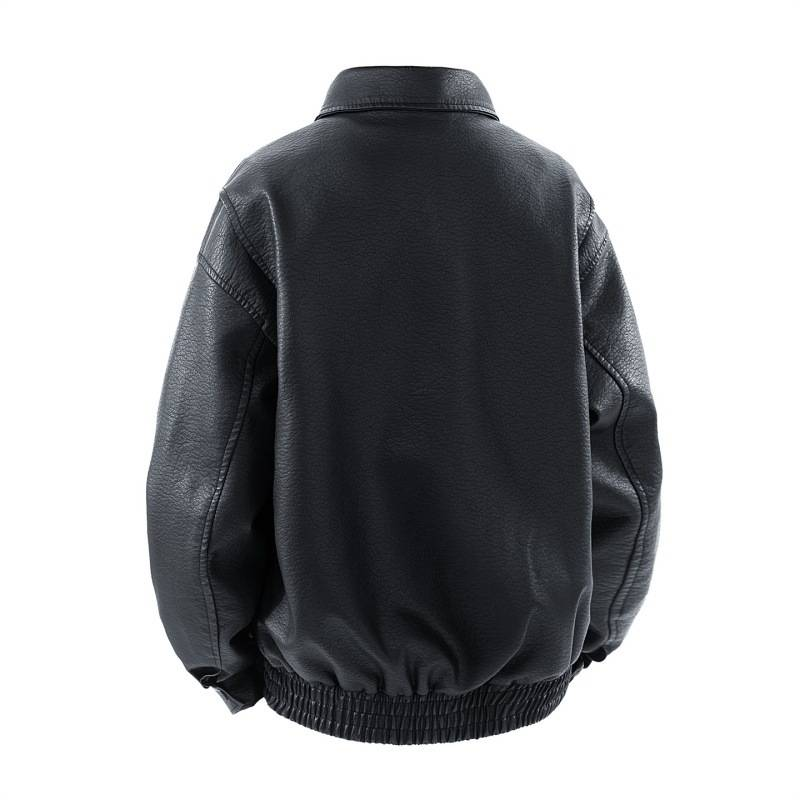 Men's Vintage Biker Jacket - Retro PU Leather Coat With Double-Breasted Design_voghion.com