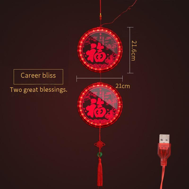 Lanterna a LED per il Capodanno cinese - Decorazione con benedizione del maiale dorato, colori personalizzabili per decorazioni festive per interni_voghion.com