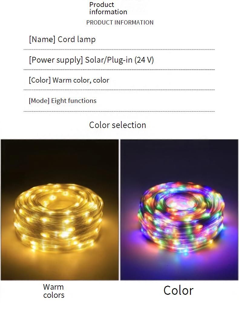 Luci a LED per esterni impermeabili con 8 modalità di illuminazione - Opzioni solari/a spina per decorazioni da giardino, albero di Natale e patio_voghion.com