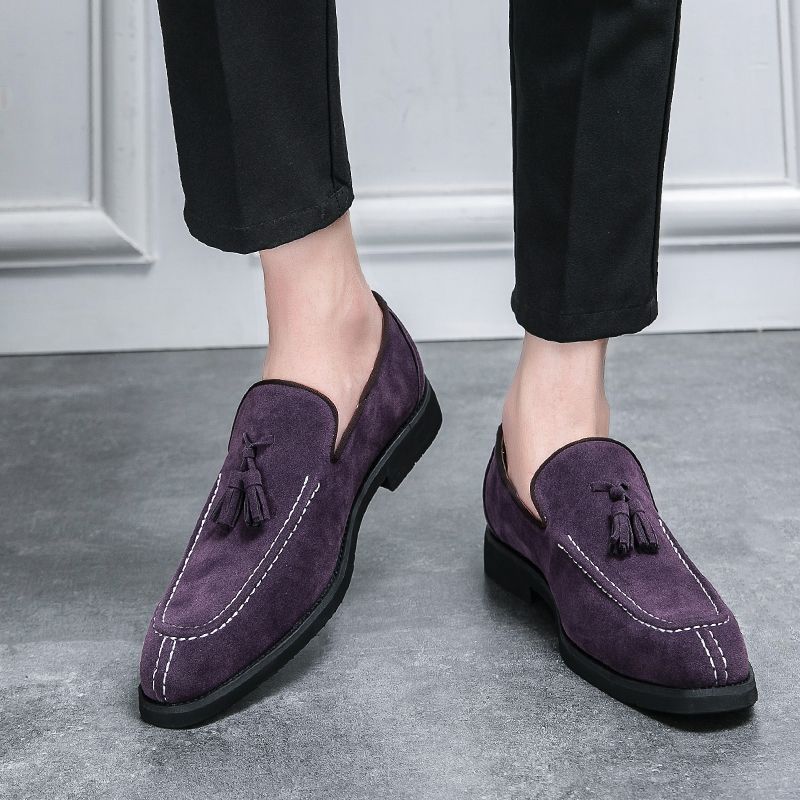New Fashion Genuine Leather Tassel Business Casual Loafer Shoes For Men Black Business Formal Leather Shoes For Daily Office Casual Men's Shoes For Dr_voghion.com