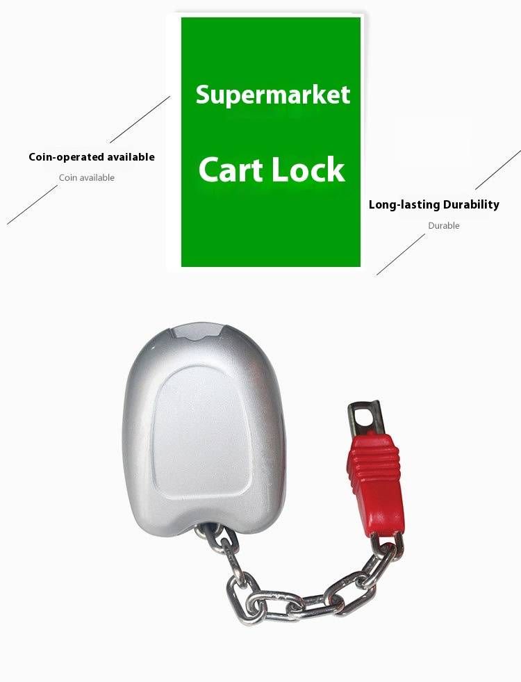 Zinc Alloy Shopping Cart Lock – Anti-Theft Coin-Operated Trolley Lock (Metal Security Lock, Model: MJ-STL01)_voghion.com