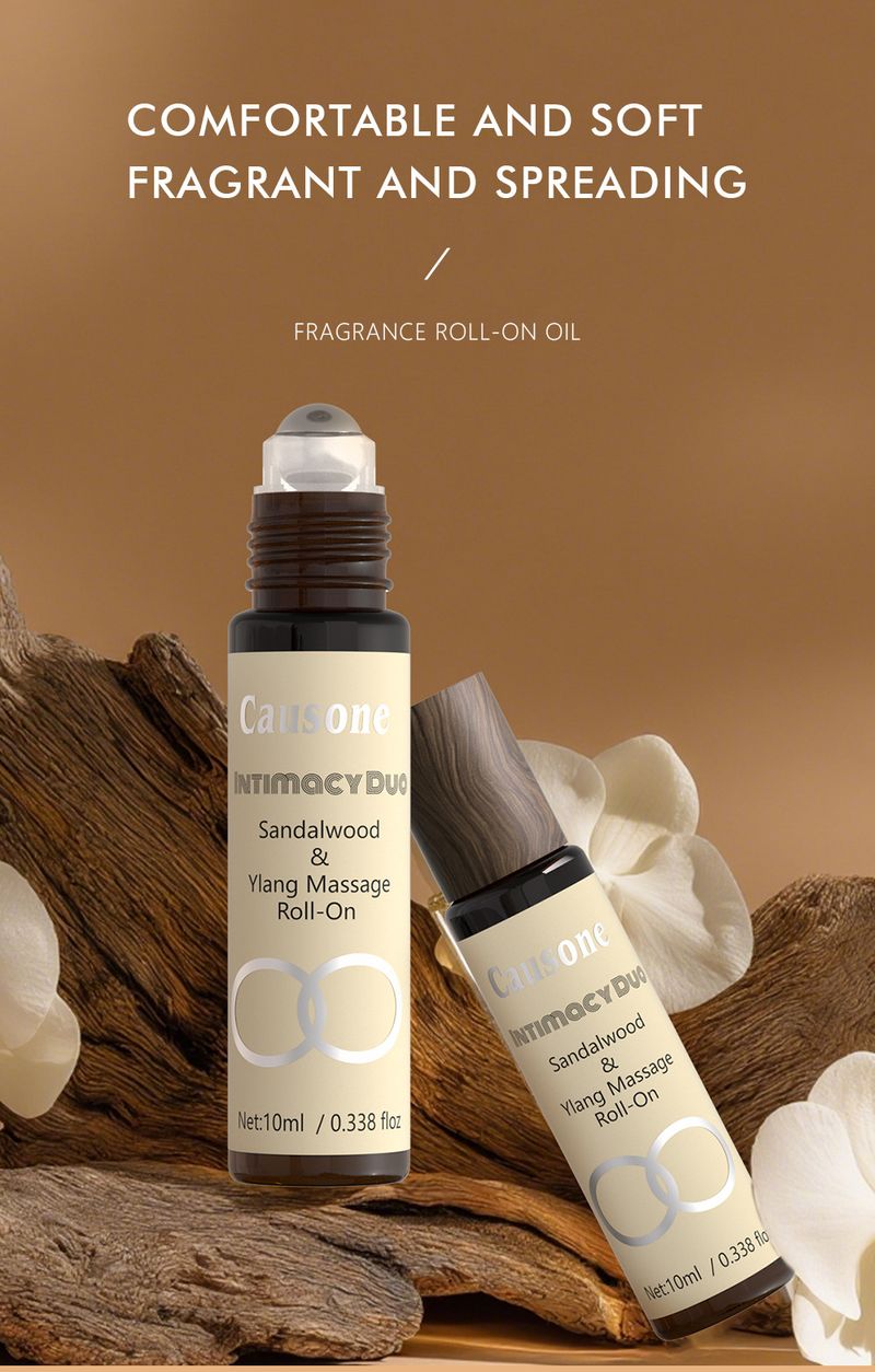 Masaż w rolce Causone Sandalwood Ylang 10 ml*2 sztuki, aromatyczne ekstrakty roślinne, uniwersalny, łatwy w użyciu, łożysko kulkowe_voghion.com