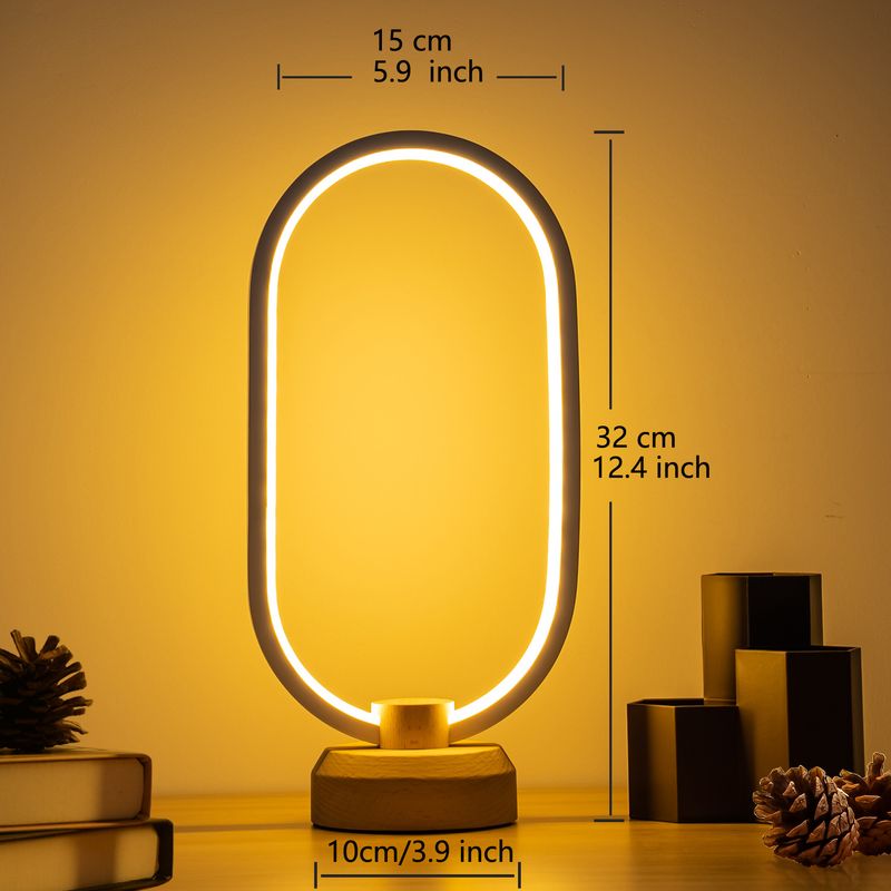 Inteligentna lampa biurkowa LED z litego drewna z unikalnym prezentem USB w stylu europejskim, lampka nocna, sala weselna_voghion.com