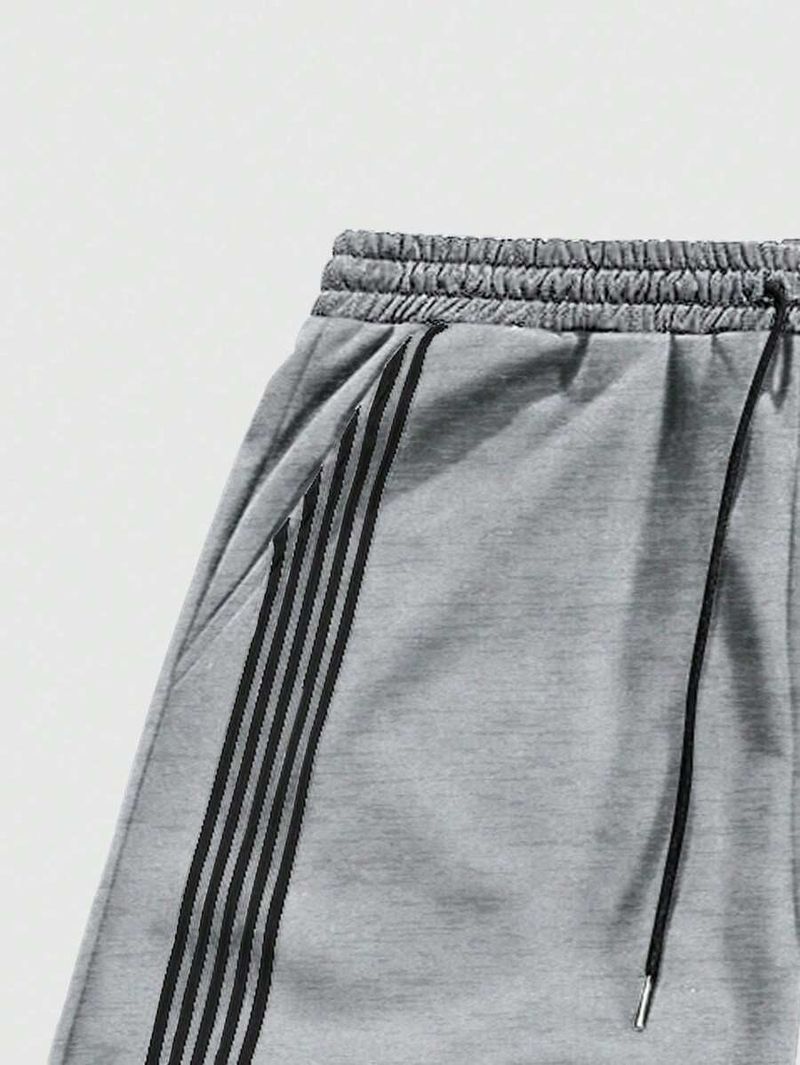 Men's Clothing Logo Print Stripes Loose Straight Sports Casual Trousers Sweatpants Men And Women_voghion.com