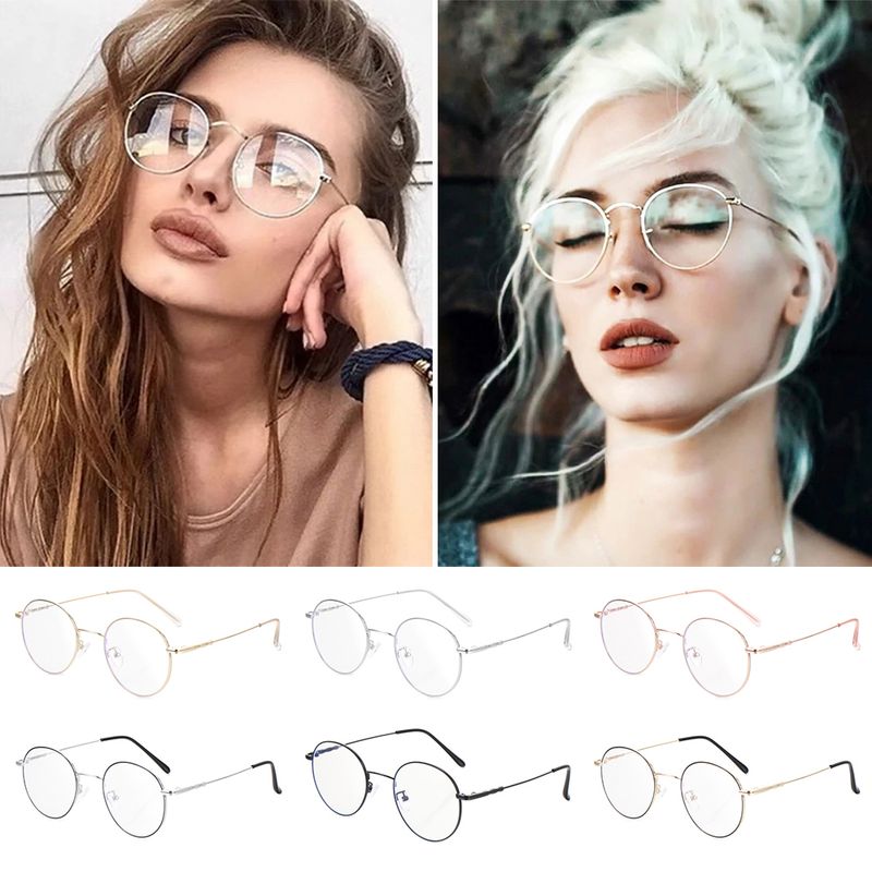 Occhiali da sole alla moda ad alta definizione con blocco della luce, da donna e da uomo, alla moda, classici, rotondi in metallo, anti raggi blu, Ned_voghion.com