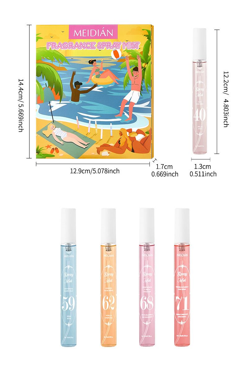 Coffret de parfums sans alcool - Parfums numériques inspirés de la plage, 5 kits de voyage de 10 ml au parfum longue durée_voghion.com