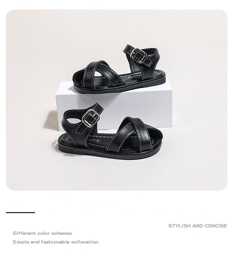 Sandali mezzo cappuccio per ragazze Mother Kids 2024 scarpe da principessa casual vuote per bambini estivi per bambini piccoli e medi_voghion.com