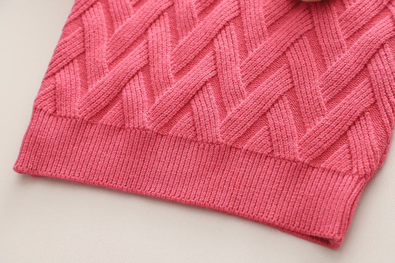 Mädchen Pullover Kleid Herbst Und Winter Reine Farbe Kaninchen Kopf Stricken Zwei-stück Langarm Für Baby Mädchen_voghion.com