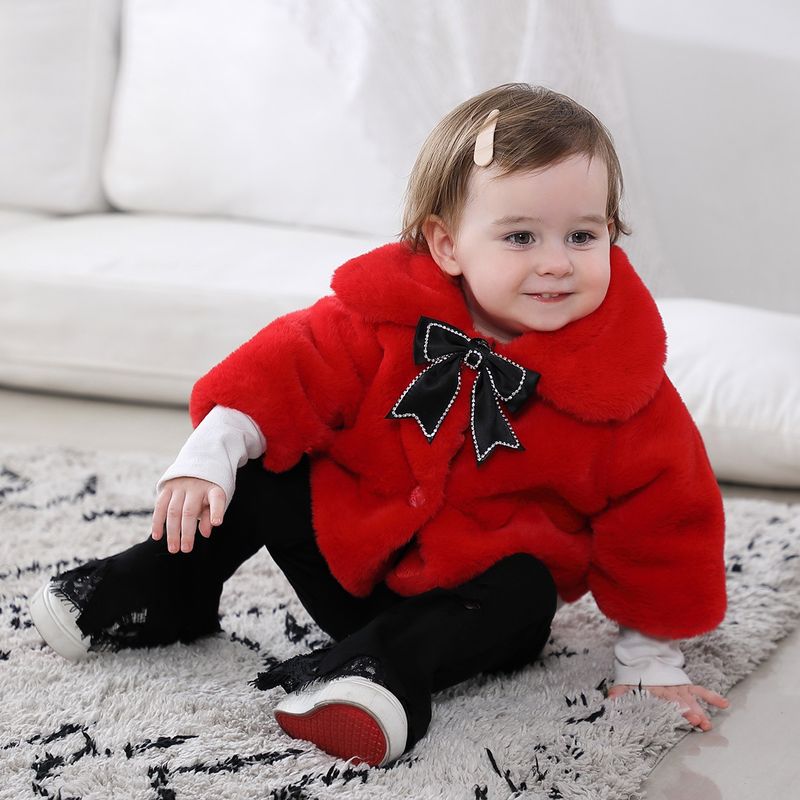 Baby pels efterår og vinter pige kappe Baby pige top varm slid imiteret pels frakke_voghion.com
