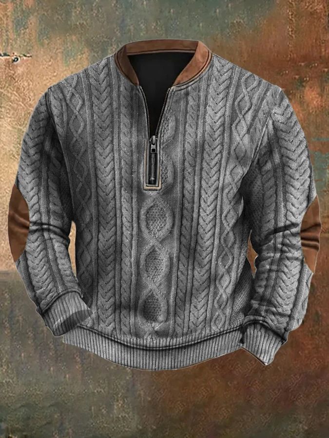 3D Men's Half Zipper Autumn Winter Print Sweatshirt_voghion.com