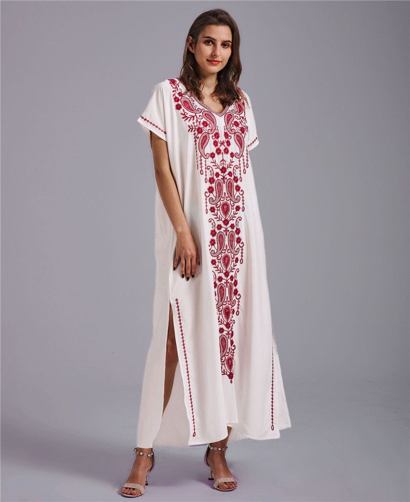 popolare copricostume da spiaggia ricamato in rayon da donna, stile abito ricamato, camicia di protezione solare per bikini al mare, 20 colori_voghion.com