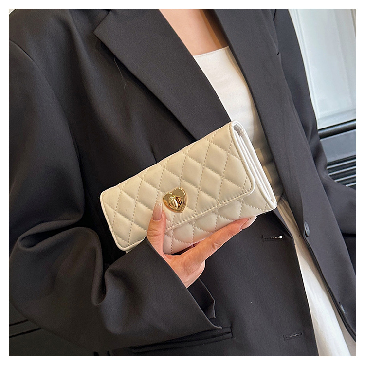 Kleine duftende Wind mittellange Lingge Love Lock Buckle Zero Wallet Damentasche_voghion.com