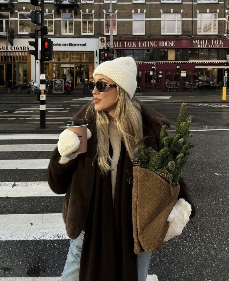 Damenbekleidung Kunstpelzmantel Damenmode Kurzjacke - Weicher Nerzähnlicher Plüsch, Elegantes Revers, Streetwear Chic (XS/S/M/L, Kaffeebraun)_voghion.com