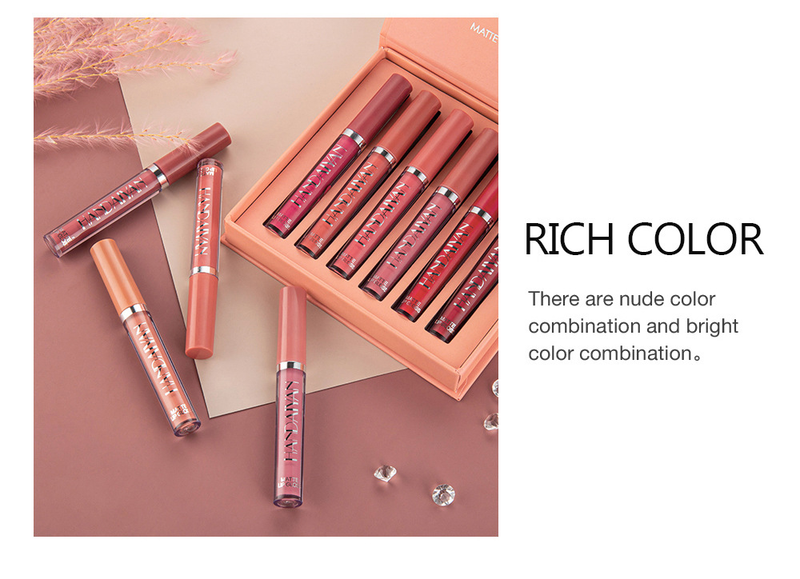 HANDAIYAN Han Daiyan Beauty Set di rossetti con tazza antiaderente impermeabile Confezione regalo con smalto per labbra opaco a 6 colori_voghion.com