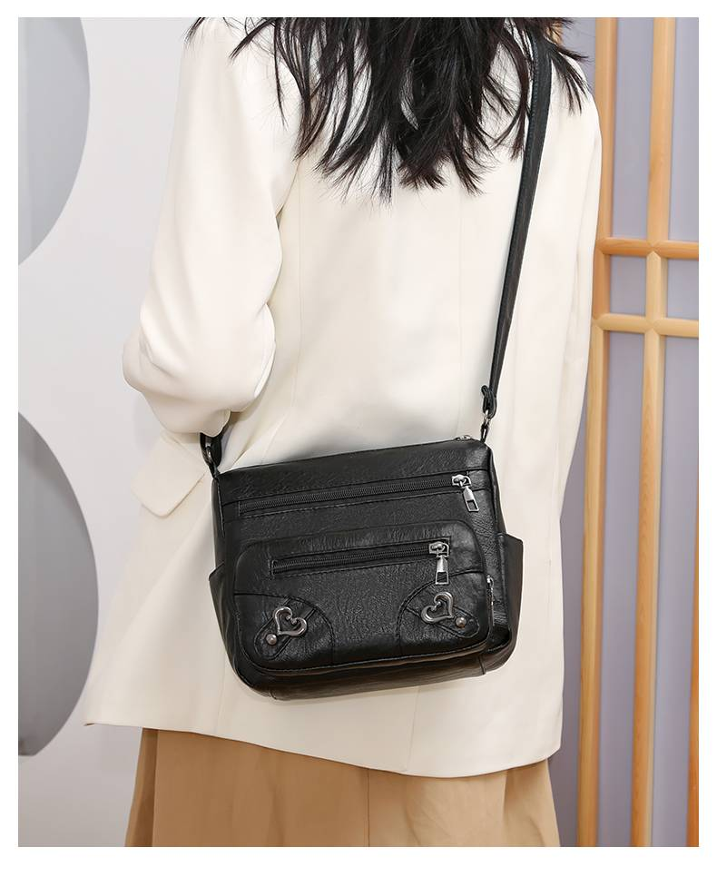 Women's vintage shoulder bag, multi-pocket large capacity crossbody bag_voghion.com