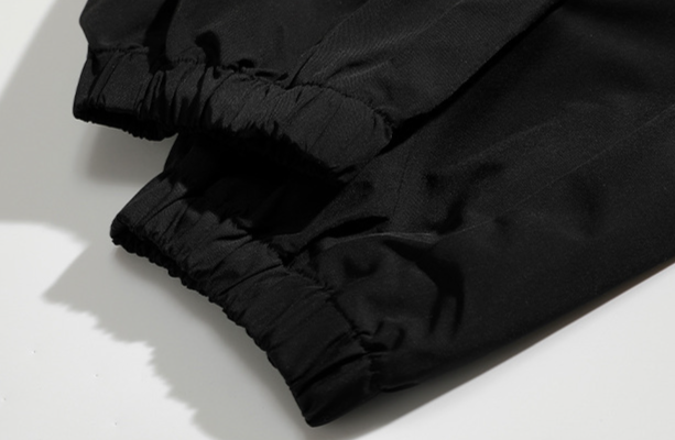 Calças esportivas pretas masculinas, calças casuais listradas soltas de cintura alta, calças leggings de moletom para emagrecimento_voghion.com