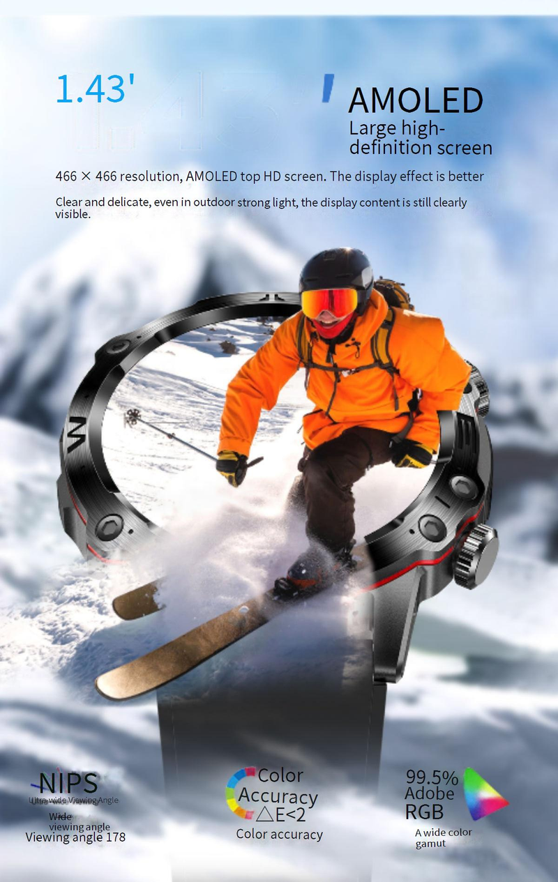 Smart Watches Dedicated ET482 Smart Watch Outdoor Sports AMOLDE HD ECG Bluetooth Call Non Invasive Blood Sugar_voghion.com