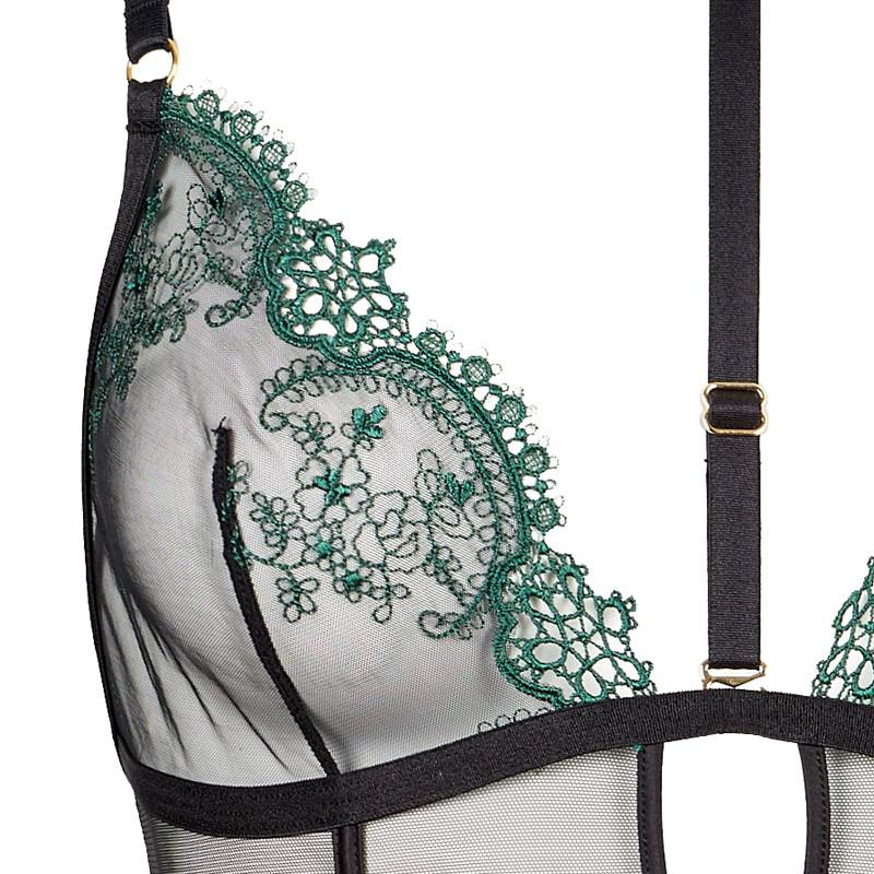 KOOSSOASIS Deep V Free-to-take-off Jumpsuit Close-fitting Sexy Lingerie Female Tulle Sexy Buttocks Cross Back Temptation Net_voghion.com