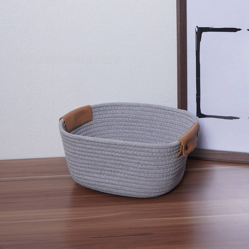 Handwoven Cotton Rope Storage Basket - Multi-Purpose Organizer For Books, Toys & Clothes_voghion.com