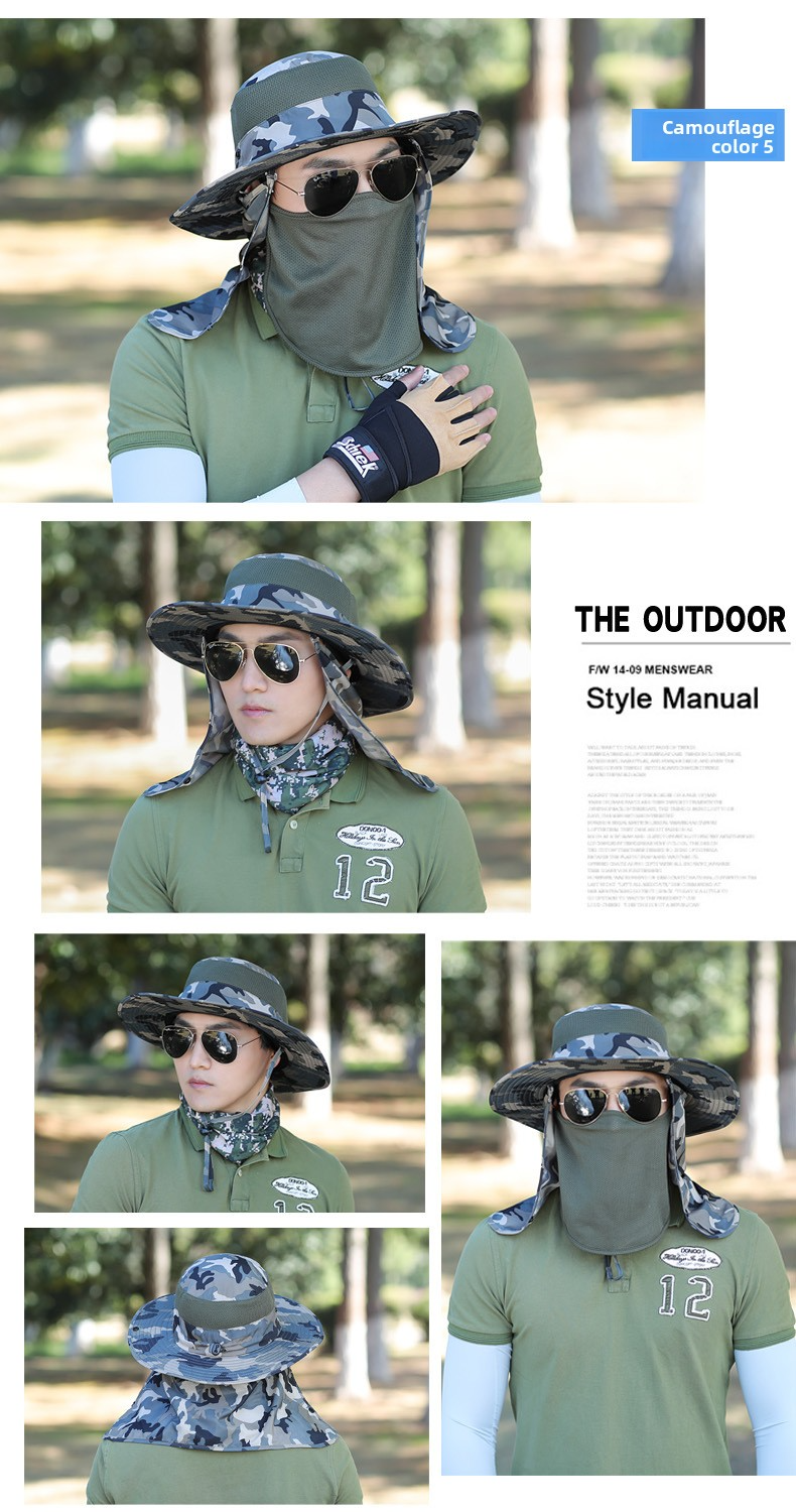 Cappello da sole da uomo e da donna con protezione per il viso - Protezione UV UPF 50+, asciugatura rapida e traspirante per escursionismo/pesca/campeggio_voghion.com