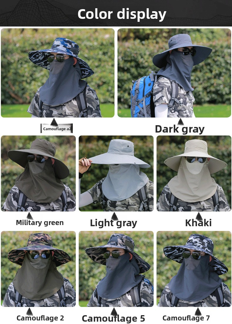 Fischerhut für Herren mit 360°-Sonnenschutz – wasserdicht und schnelltrocknend, zum Angeln und für Outdoor-Aktivitäten_voghion.com