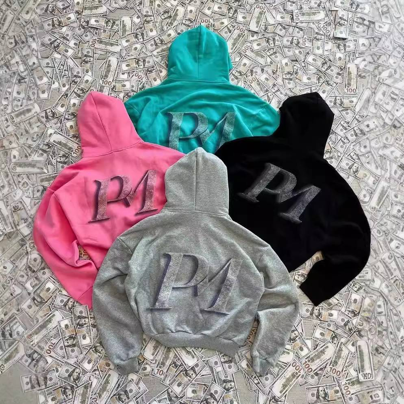 Trendiges Kapuzenpullover-Sweatshirt mit Reißverschluss für Damen und Herren – Locker sitzender Freizeitpullover mit langen Ärmeln und stylischen Drucken (Schwarz/Grün/Pink/Grau, S-XXXXL)_voghion.com