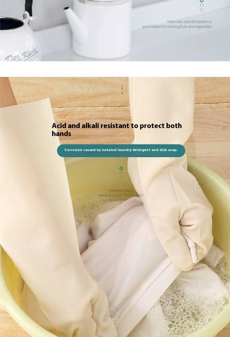Nitril-Geschirrspülhandschuhe – langlebig, wasserdicht, lang (33 cm und 38 cm) für Küchenreinigung, Wäsche und Hausarbeiten_voghion.com