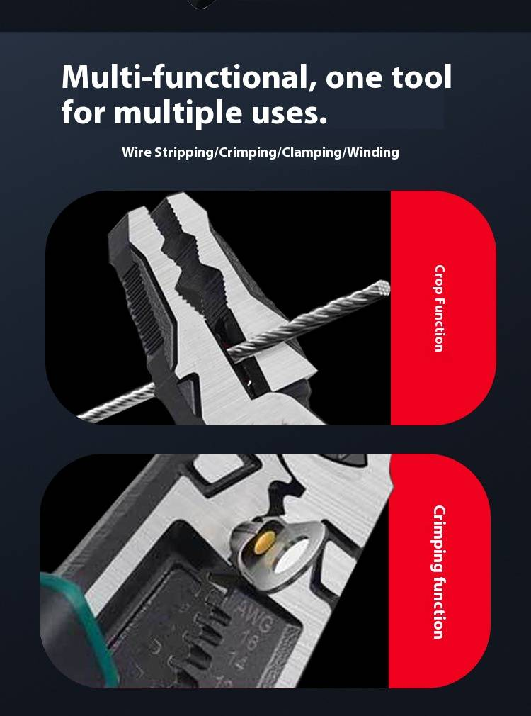 Professional Heavy-Duty Wire Cutter, Industrial-Grade Steel Pliers For Electrical Work, Home DIY & Crafting, Durable Cr-V Steel Jaws_voghion.com