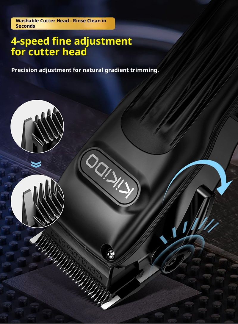 Professional Barber Clipper Kit – Cordless USB Rechargeable Hair Trimmer With Ceramic Blade, Detachable & Washable, Adjustable Speed_voghion.com
