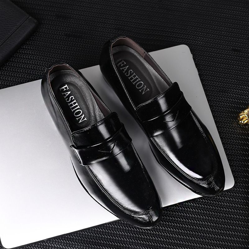 Euro Step Herren Große Größe Leder Koreanischen Stil Slip-On Casual Schuhe_voghion.com